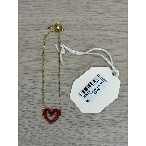 Swarovski Sublima Bracelet Romantic Swan Heart Red Gold Tone Plated - Picture 2 of 3